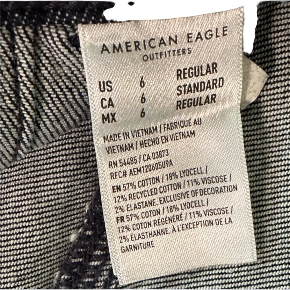 American Eagle Outfitters size 6 blue wash Super high -Rise Baggy wide leg - Picture 10 of 12